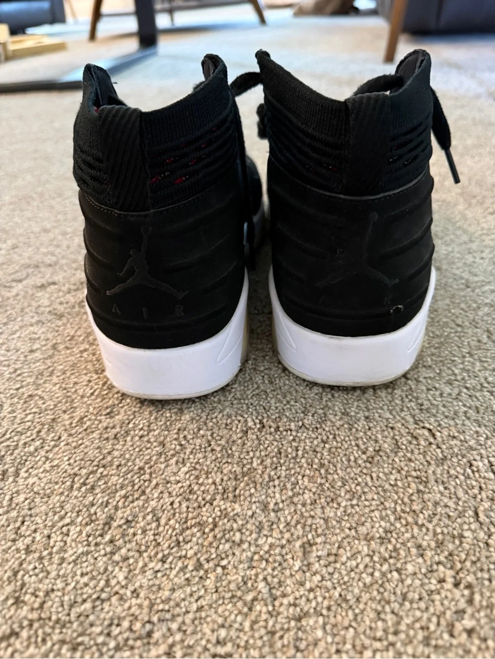 Jordan Flyknit Elevation 23 in the “Black/University Red